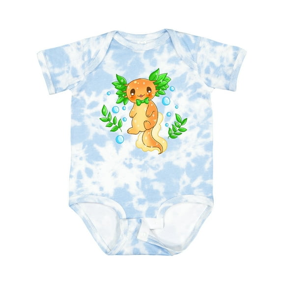 Inktastic Cute Orange and Green Axolotl Boys or Girls Baby Bodysuit