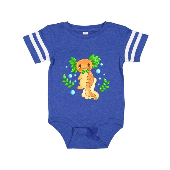 Inktastic Cute Orange and Green Axolotl Boys or Girls Baby Bodysuit
