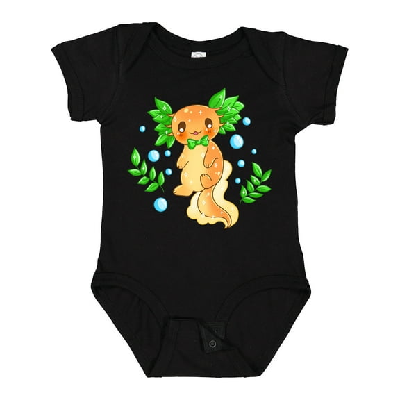 Inktastic Cute Orange and Green Axolotl Boys or Girls Baby Bodysuit
