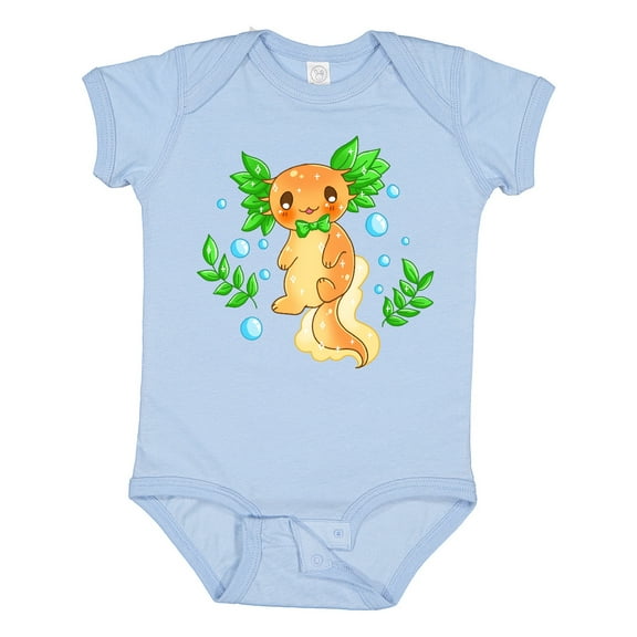 Inktastic Cute Orange and Green Axolotl Boys or Girls Baby Bodysuit