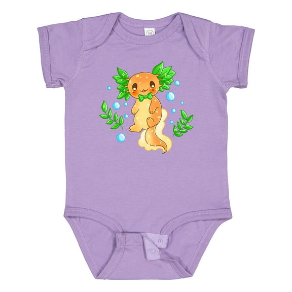 Inktastic Cute Orange and Green Axolotl Boys or Girls Baby Bodysuit