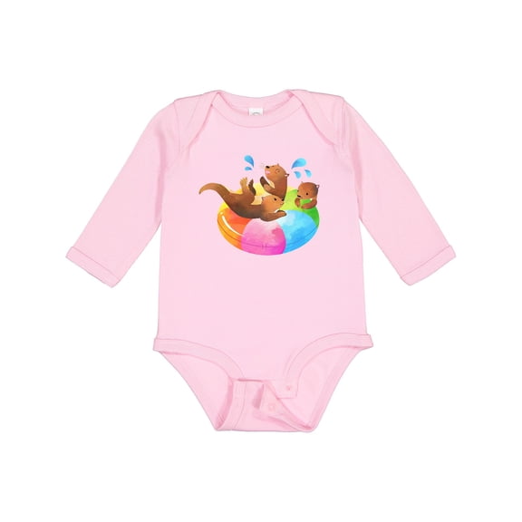Inktastic Cute Otter Float Boys or Girls Long Sleeve Baby Bodysuit