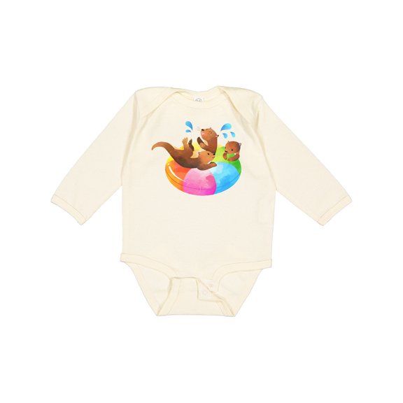Inktastic Cute Otter Float Boys or Girls Long Sleeve Baby Bodysuit