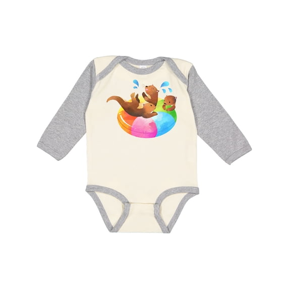 Inktastic Cute Otter Float Boys or Girls Long Sleeve Baby Bodysuit