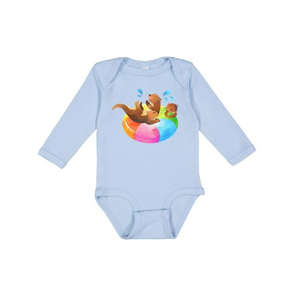 Inktastic Cute Otter Float Boys or Girls Long Sleeve Baby Bodysuit