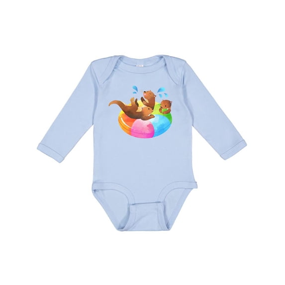 Inktastic Cute Otter Float Boys or Girls Long Sleeve Baby Bodysuit