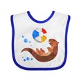 thumbnail image 1 of Inktastic Cute Otter and Beachball Boys or Girls Baby Bib, 1 of 4