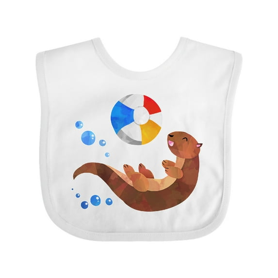 Inktastic Cute Otter and Beachball Boys or Girls Baby Bib