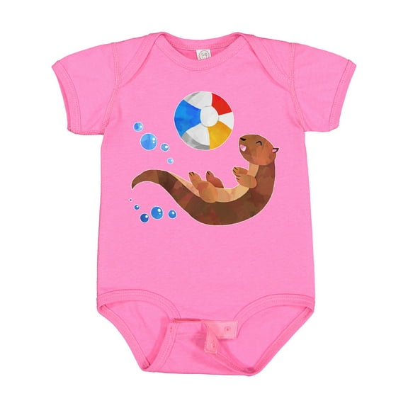Inktastic Cute Otter and Beachball Boys or Girls Baby Bodysuit