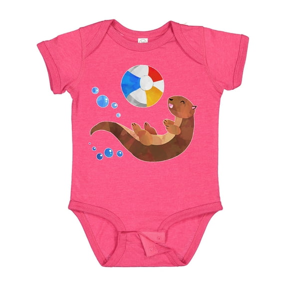 Inktastic Cute Otter and Beachball Boys or Girls Baby Bodysuit