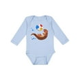 thumbnail image 1 of Inktastic Cute Otter and Beachball Boys or Girls Long Sleeve Baby Bodysuit, 1 of 5