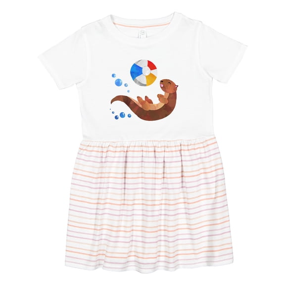 Inktastic Cute Otter and Beachball Girls Toddler Dress