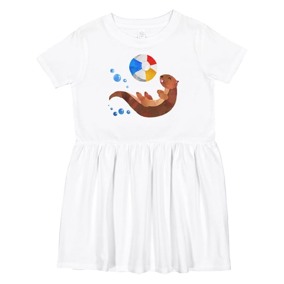 Inktastic Cute Otter and Beachball Girls Toddler Dress