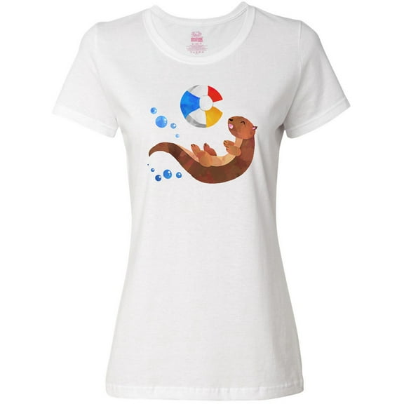 Inktastic Cute Otter and Beachball Women's T-Shirt