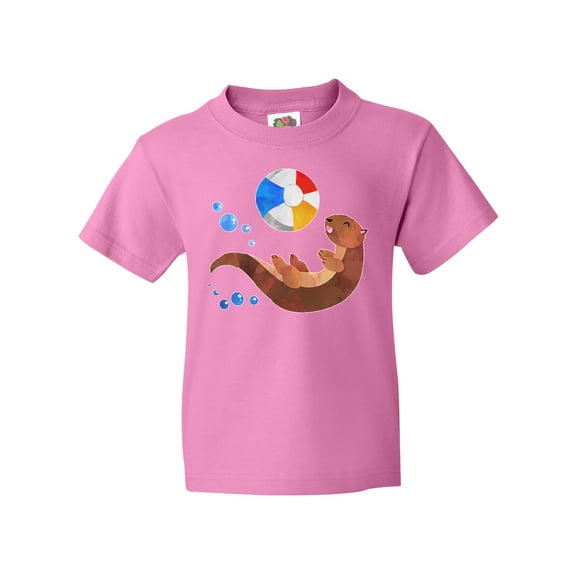 Inktastic Cute Otter and Beachball Youth T-Shirt