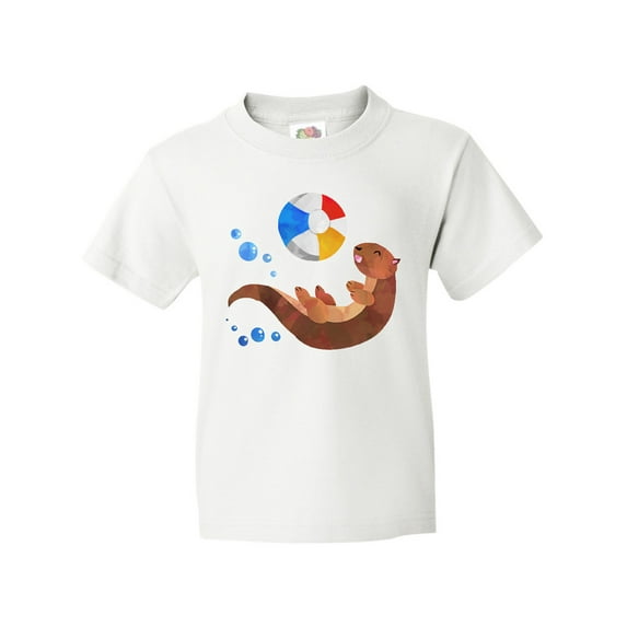 Inktastic Cute Otter and Beachball Youth T-Shirt