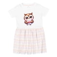 thumbnail image 1 of Inktastic Cute Owl Holding a Heart Girls Toddler Dress, 1 of 5
