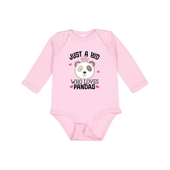 Inktastic Cute Panda Gift for Girls Girls Long Sleeve Baby Bodysuit