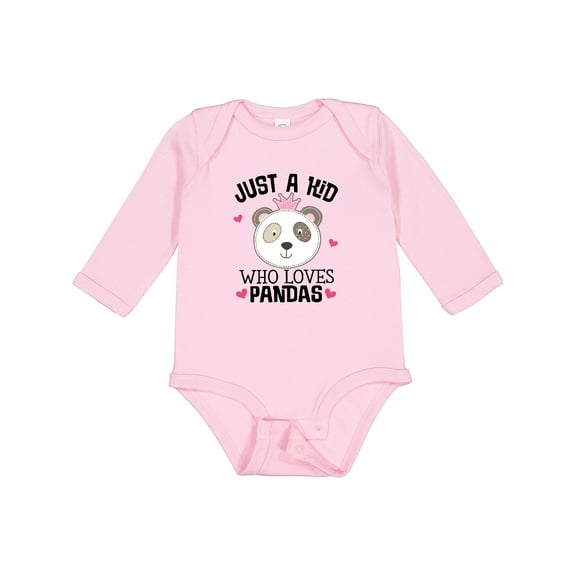 Inktastic Cute Panda Gift for Girls Girls Long Sleeve Baby Bodysuit