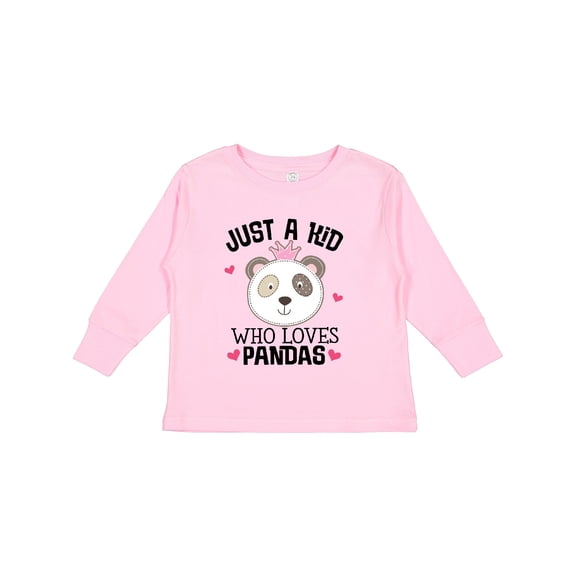 Inktastic Cute Panda Gift for Girls Girls Long Sleeve Toddler T-Shirt