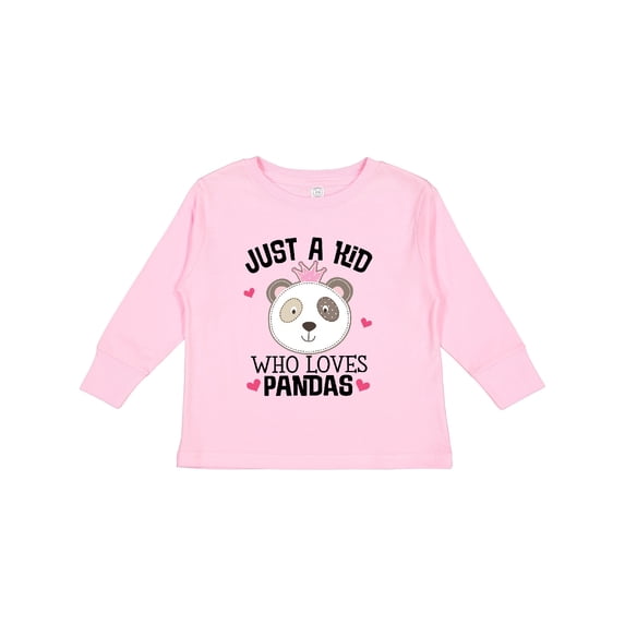 Inktastic Cute Panda Gift for Girls Girls Long Sleeve Toddler T-Shirt