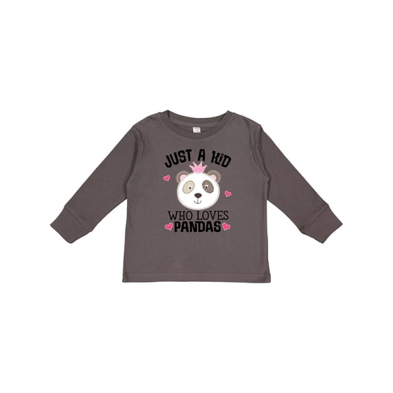 Inktastic Cute Panda Gift for Girls Girls Long Sleeve Toddler T-Shirt