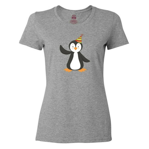 Inktastic Cute Penguin, Baby Penguin, Penguin with Party Hat Women's T-Shirt