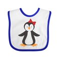 thumbnail image 1 of Inktastic Cute Penguin, Little Penguin, Penguin with Bow Boys or Girls Baby Bib, 1 of 4