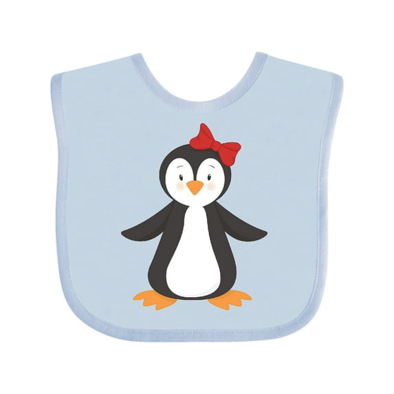Inktastic Cute Penguin, Little Penguin, Penguin with Bow Boys or Girls Baby Bib