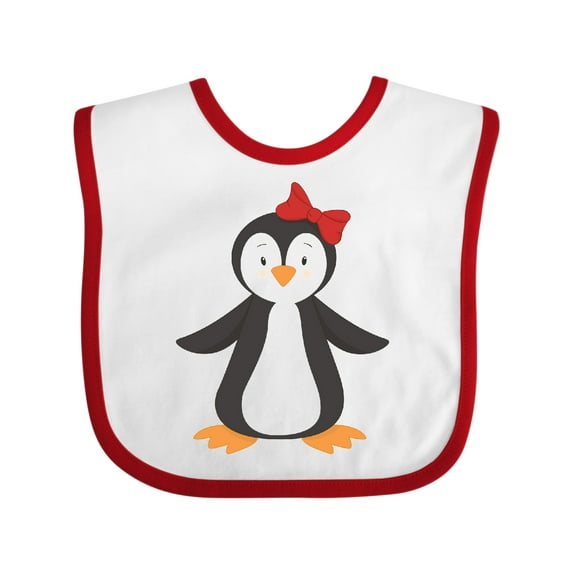Inktastic Cute Penguin, Little Penguin, Penguin with Bow Boys or Girls Baby Bib