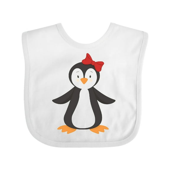 Inktastic Cute Penguin, Little Penguin, Penguin with Bow Boys or Girls Baby Bib