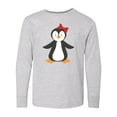 thumbnail image 1 of Inktastic Cute Penguin, Little Penguin, Penguin with Bow Long Sleeve Youth T-Shirt, 1 of 5