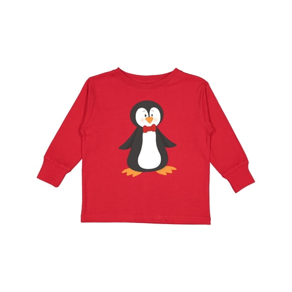 Inktastic Cute Penguin, Little Penguin, Penguin with Bow Tie Boys or Girls Long Sleeve Toddler T-Shirt