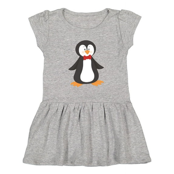 Inktastic Cute Penguin, Little Penguin, Penguin with Bow Tie Girls Toddler Dress