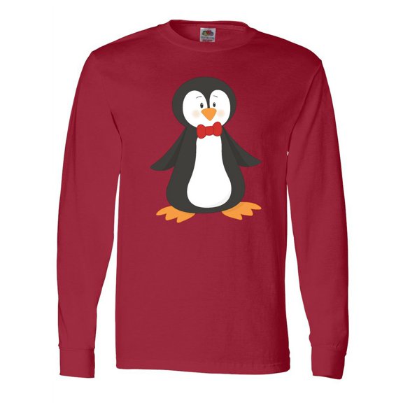 Inktastic Cute Penguin, Little Penguin, Penguin with Bow Tie Long Sleeve T-Shirt