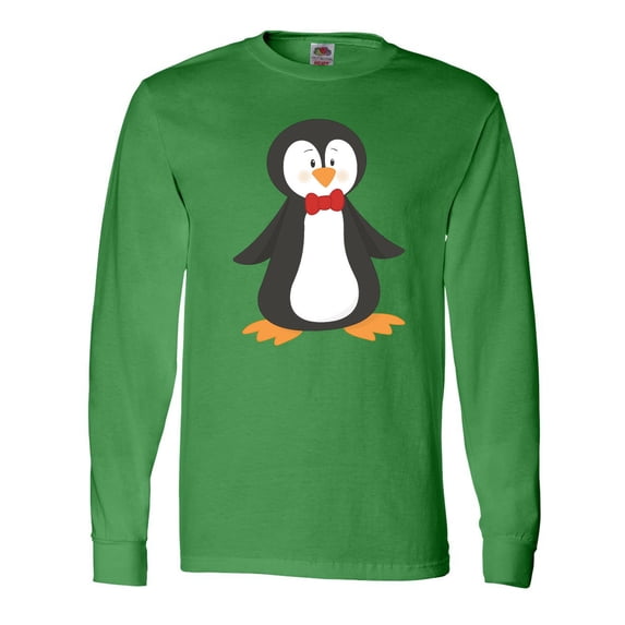 Inktastic Cute Penguin, Little Penguin, Penguin with Bow Tie Long Sleeve T-Shirt