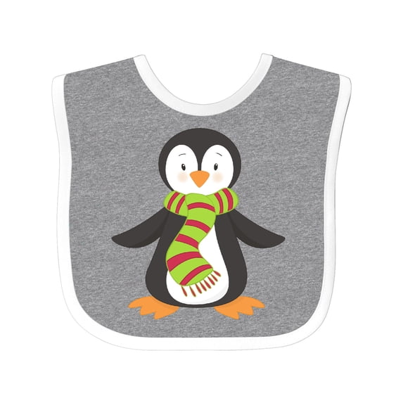 Inktastic Cute Penguin, Little Penguin, Penguin with Scarf Boys or Girls Baby Bib