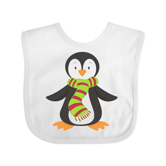 Inktastic Cute Penguin, Little Penguin, Penguin with Scarf Boys or Girls Baby Bib