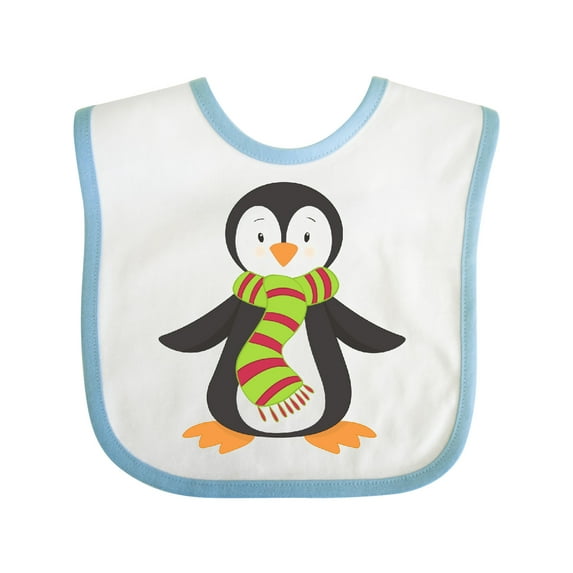 Inktastic Cute Penguin, Little Penguin, Penguin with Scarf Boys or Girls Baby Bib