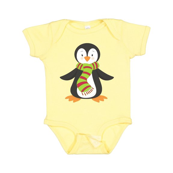 Inktastic Cute Penguin, Little Penguin, Penguin with Scarf Boys or Girls Baby Bodysuit