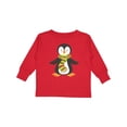 thumbnail image 1 of Inktastic Cute Penguin, Little Penguin, Penguin with Scarf Boys or Girls Long Sleeve Toddler T-Shirt, 1 of 5