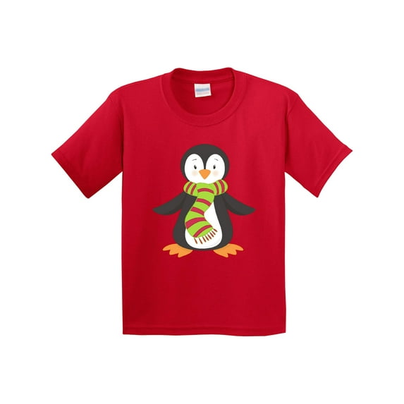 Inktastic Cute Penguin, Little Penguin, Penguin with Scarf Youth T-Shirt