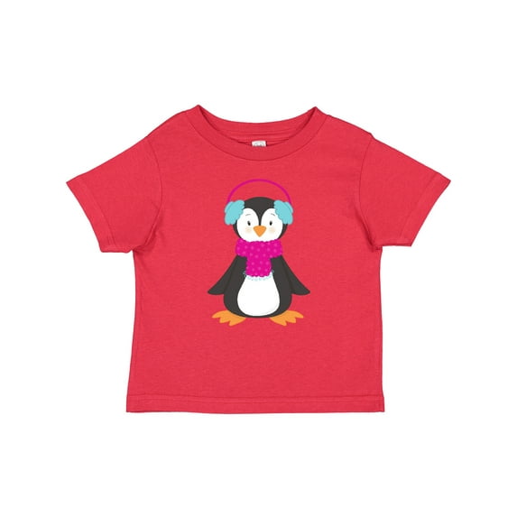Inktastic Cute Penguin, Penguin With Ear Warmers, Scarf Boys or Girls Baby T-Shirt
