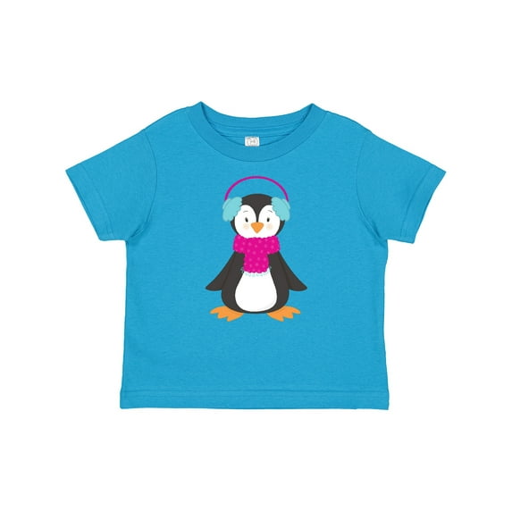 Inktastic Cute Penguin, Penguin With Ear Warmers, Scarf Boys or Girls Baby T-Shirt