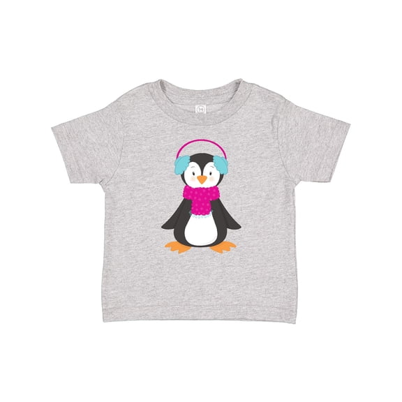 Inktastic Cute Penguin, Penguin With Ear Warmers, Scarf Boys or Girls Baby T-Shirt