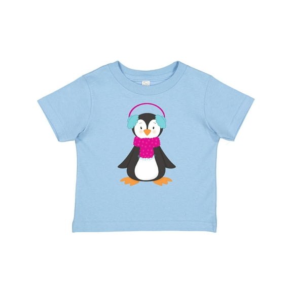 Inktastic Cute Penguin, Penguin With Ear Warmers, Scarf Boys or Girls Baby T-Shirt