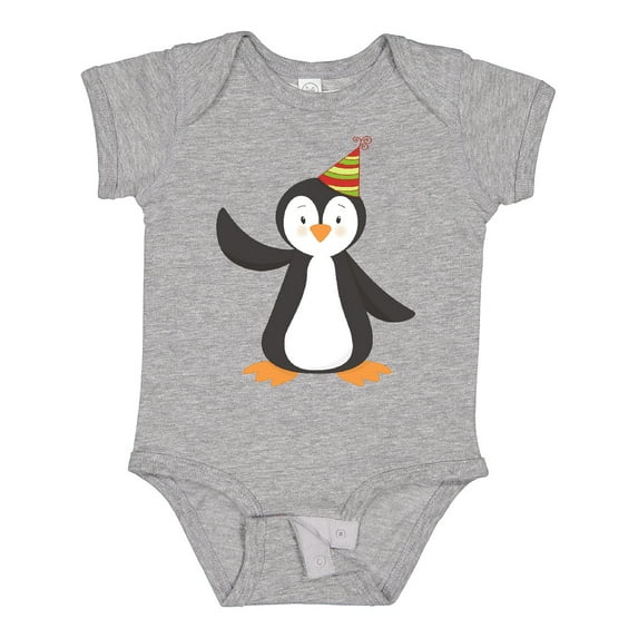 Inktastic Cute Penguin, Penguin With Party Hat Boys or Girls Baby Bodysuit