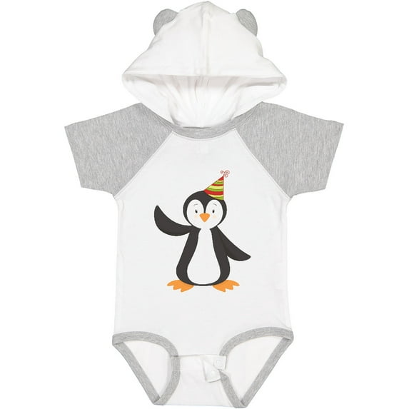 Inktastic Cute Penguin, Penguin With Party Hat Boys or Girls Baby Bodysuit