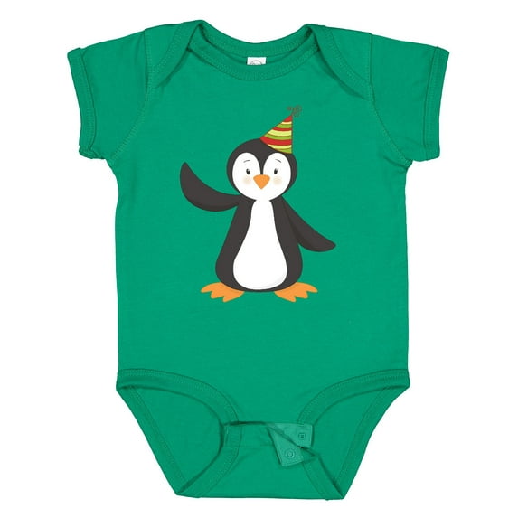 Inktastic Cute Penguin, Penguin With Party Hat Boys or Girls Baby Bodysuit