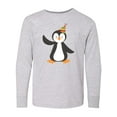 thumbnail image 1 of Inktastic Cute Penguin, Penguin With Party Hat Long Sleeve Youth T-Shirt, 1 of 5